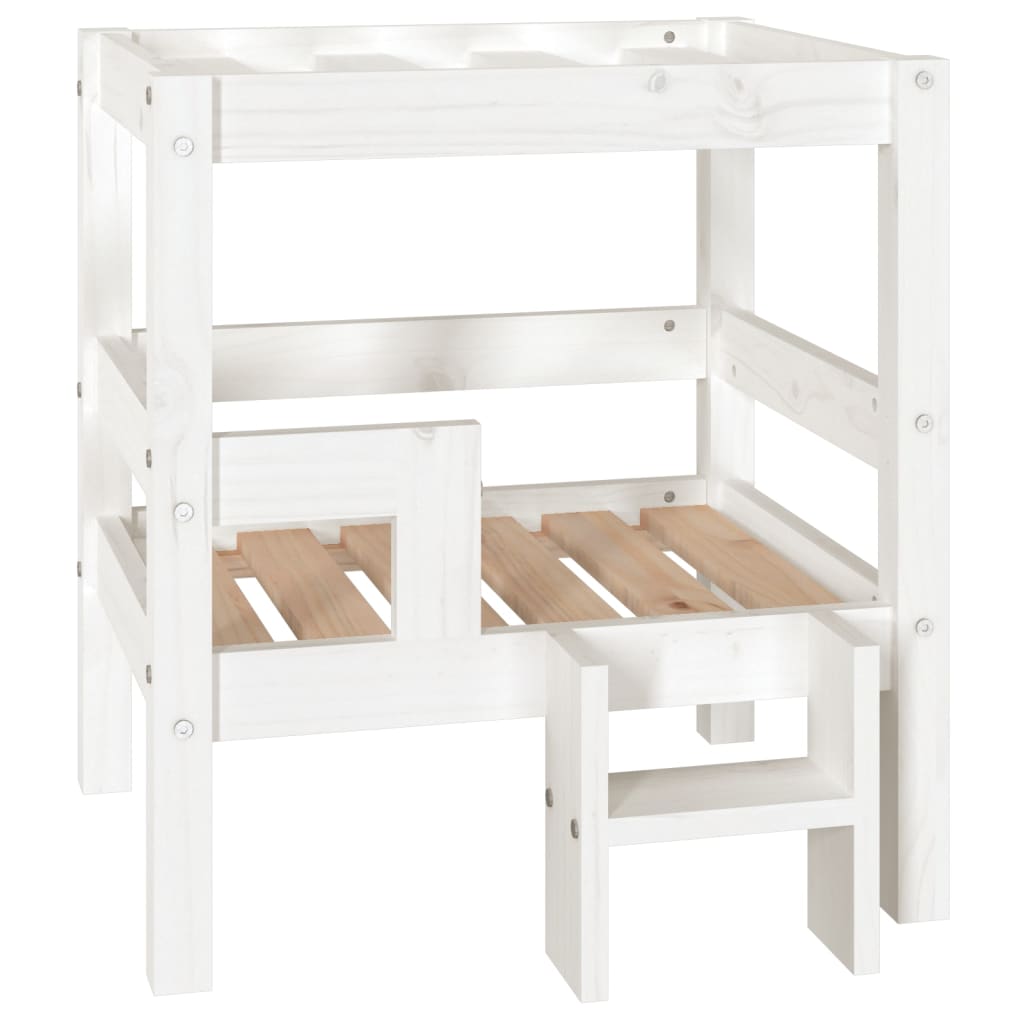 Cama para perros madera maciza de pino blanco 55,5x53,5x60 cm