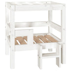 Cama para perros madera maciza de pino blanco 55,5x53,5x60 cm