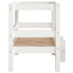 Cama para perros madera maciza de pino blanco 55,5x53,5x60 cm