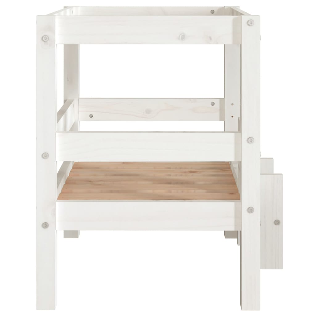 Cama para perros madera maciza de pino blanco 55,5x53,5x60 cm