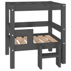 Cama para perros madera maciza de pino gris 55,5x53,5x60 cm