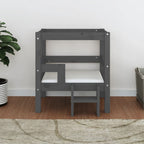 Cama para perros madera maciza de pino gris 55,5x53,5x60 cm