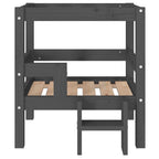 Cama para perros madera maciza de pino gris 55,5x53,5x60 cm