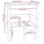 Cama para perros madera maciza de pino gris 55,5x53,5x60 cm