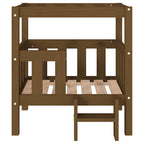 Cama para perros madera maciza pino marrón miel 65,5x50,5x70 cm