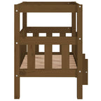 Cama para perros madera maciza pino marrón miel 65,5x50,5x70 cm
