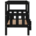 Cama para perros madera maciza de pino negro 65,5x50,5x70 cm