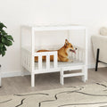 Cama para perros madera maciza de pino blanco 95,5x65,5x28 cm