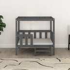 Cama para perros madera maciza de pino gris 95,5x73,5x90 cm