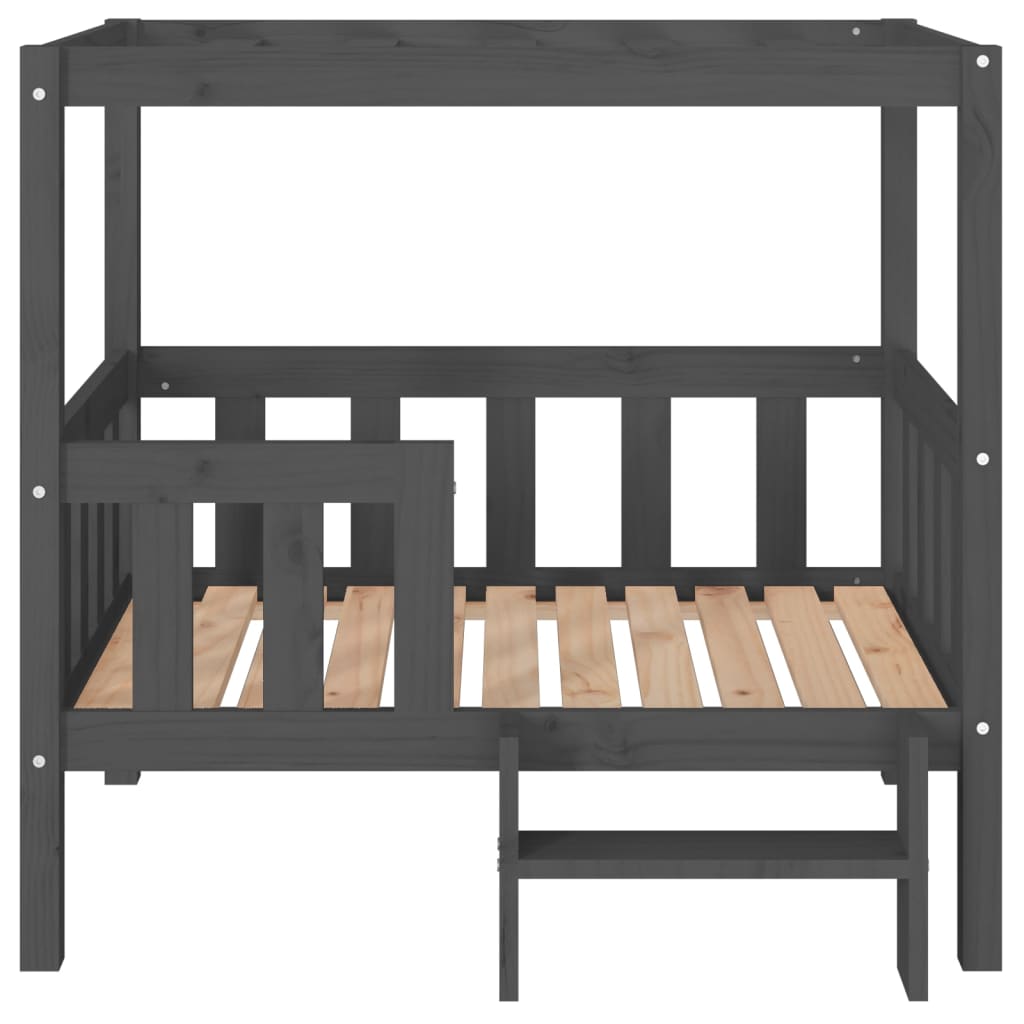Cama para perros madera maciza de pino gris 95,5x73,5x90 cm