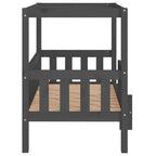Cama para perros madera maciza de pino gris 95,5x73,5x90 cm