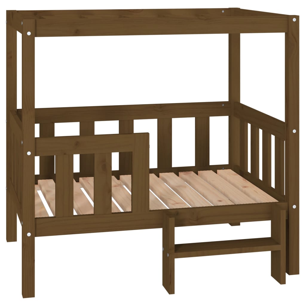Cama para perros madera maciza pino marrón miel 95,5x73,5x90 cm