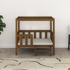 Cama para perros madera maciza pino marrón miel 95,5x73,5x90 cm