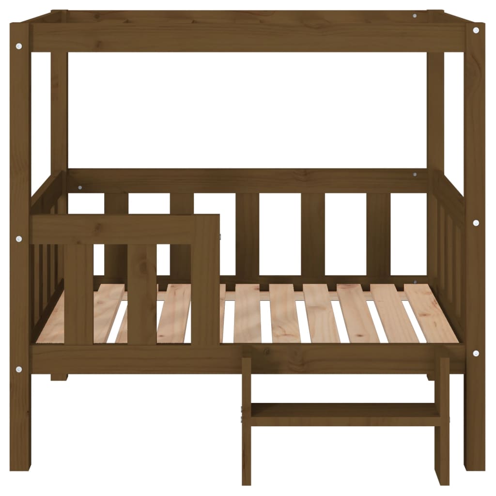 Cama para perros madera maciza pino marrón miel 95,5x73,5x90 cm
