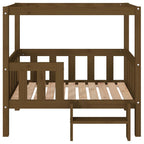 Cama para perros madera maciza pino marrón miel 95,5x73,5x90 cm