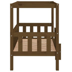 Cama para perros madera maciza pino marrón miel 95,5x73,5x90 cm