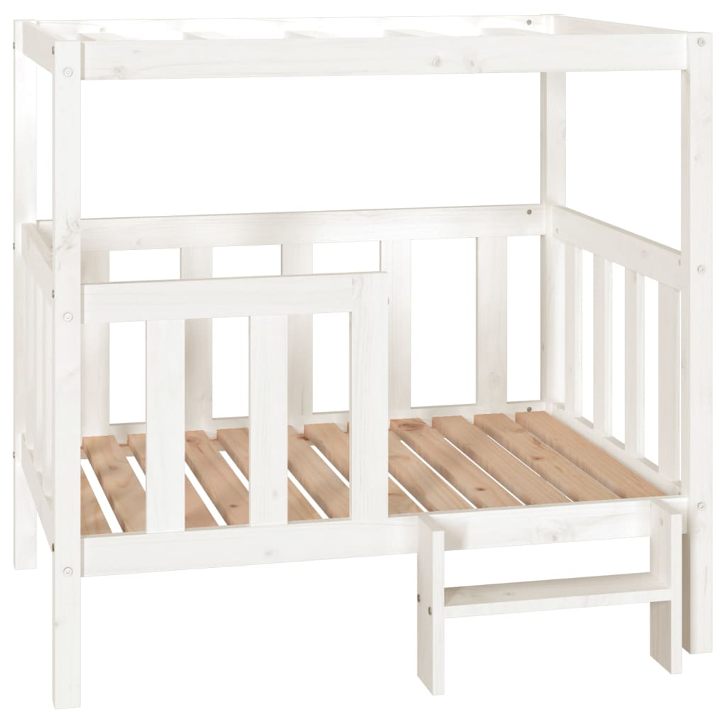 Cama para perros madera maciza de pino blanco 105,5x83,5x100 cm