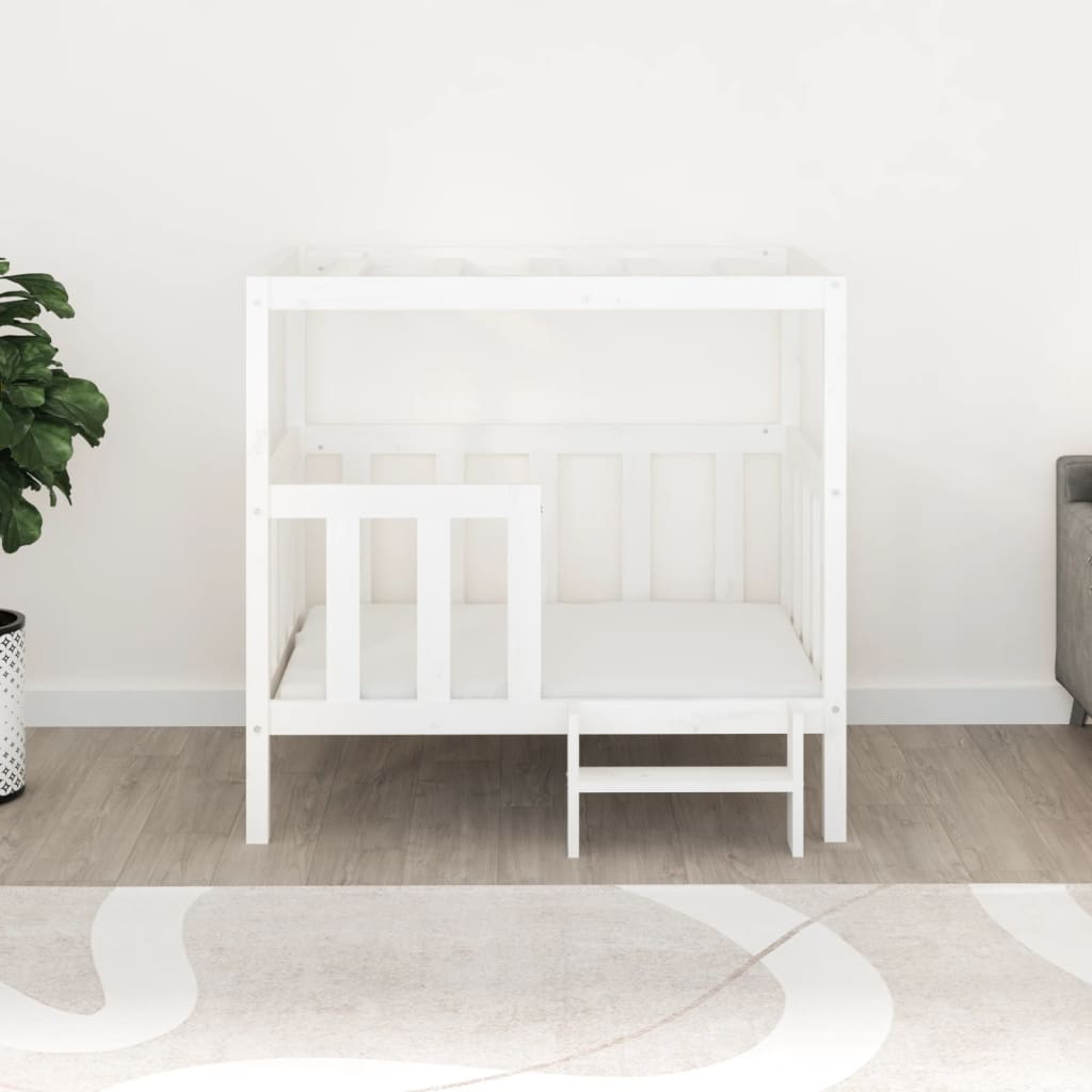 Cama para perros madera maciza de pino blanco 105,5x83,5x100 cm
