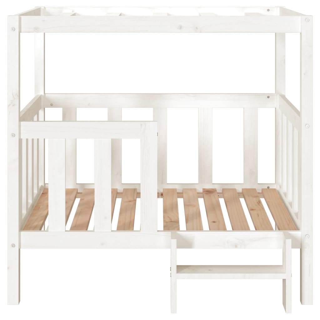 Cama para perros madera maciza de pino blanco 105,5x83,5x100 cm