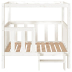 Cama para perros madera maciza de pino blanco 105,5x83,5x100 cm