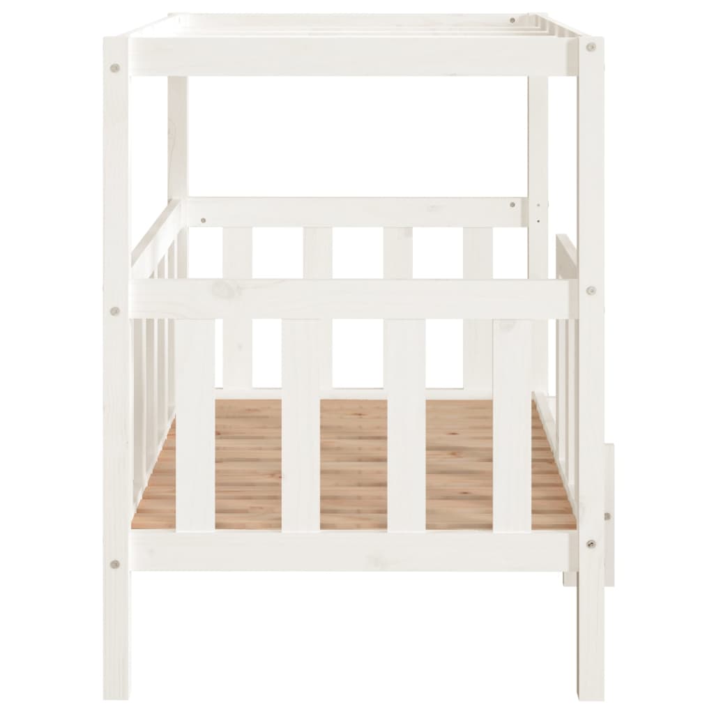 Cama para perros madera maciza de pino blanco 105,5x83,5x100 cm