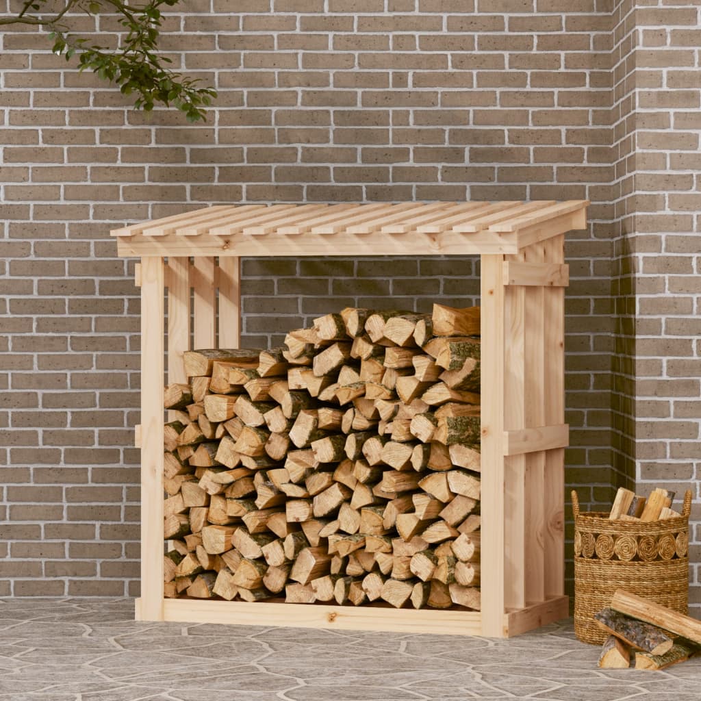 Leñero de madera maciza de Douglas 110x35x108,5 cm