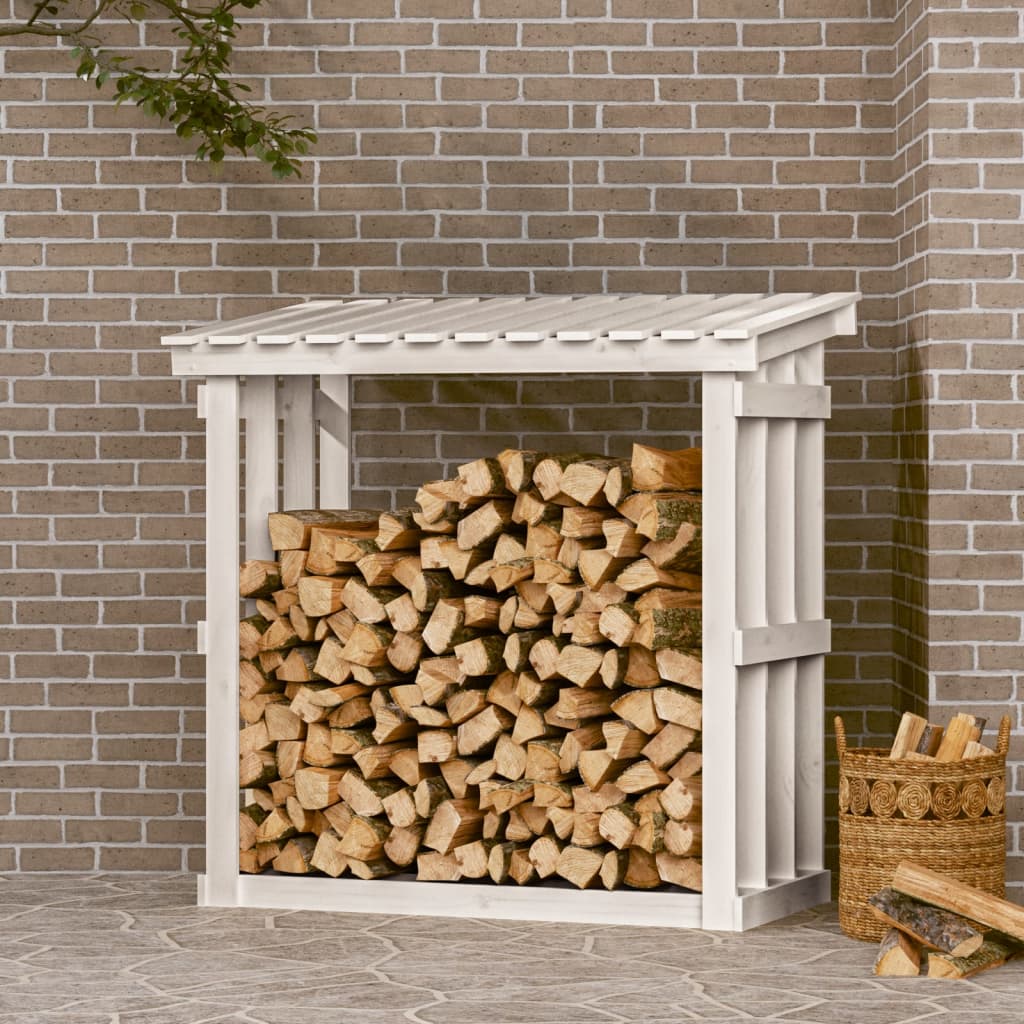 Leñero de madera maciza de pino 108x73x108 cm