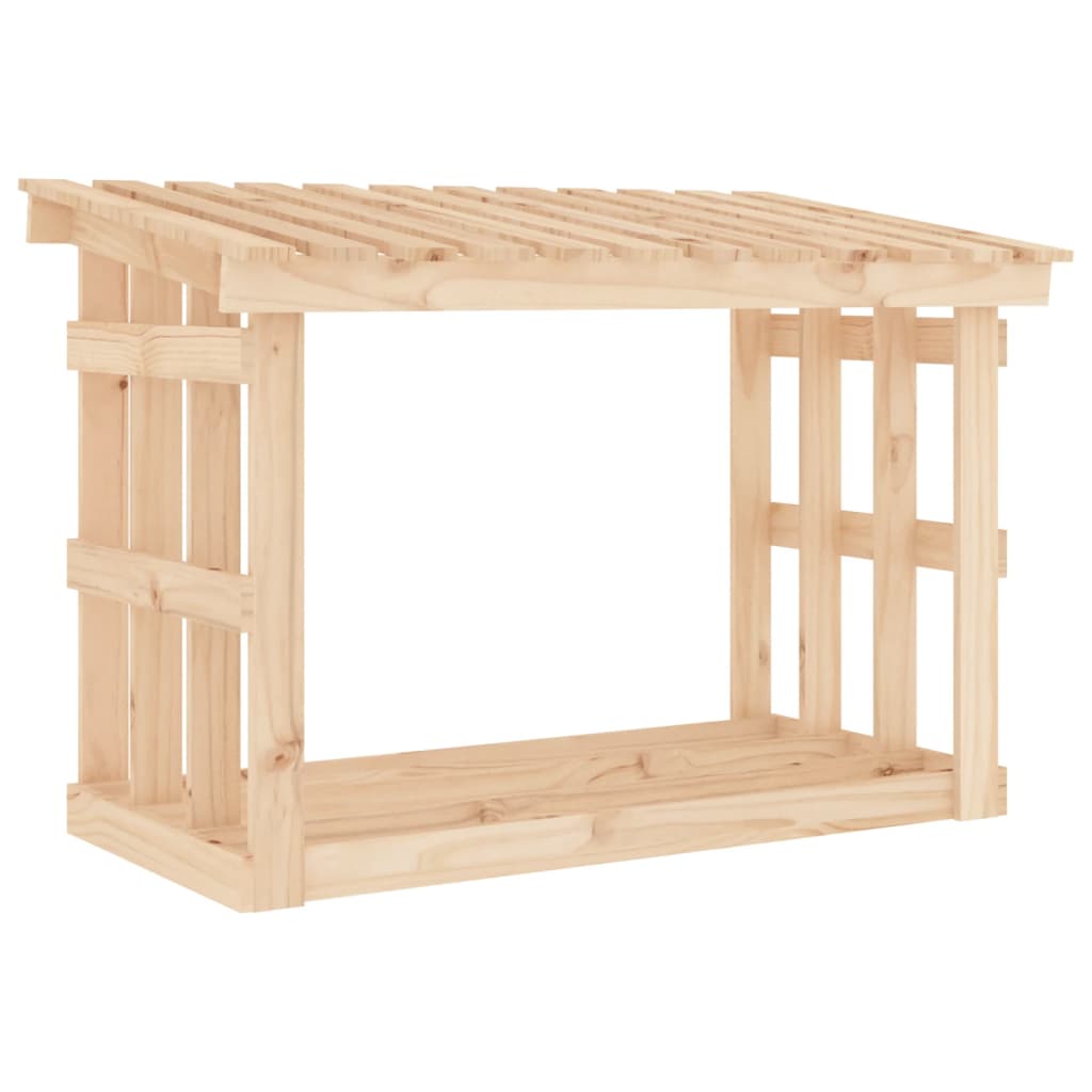 Leñero de madera maciza de pino 108x64,5x77 cm