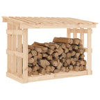 Leñero de madera maciza de pino 108x64,5x77 cm