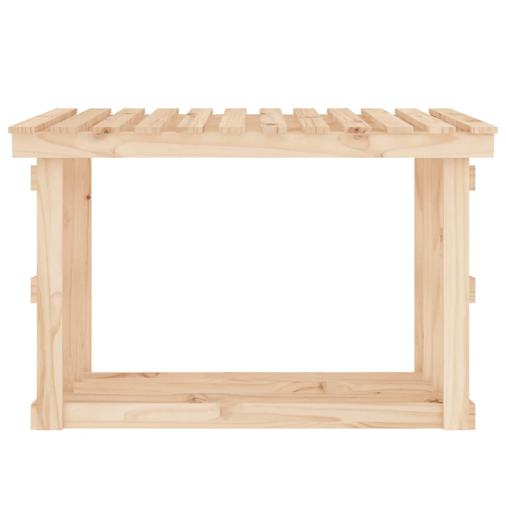 Leñero de madera maciza de pino 108x64,5x77 cm