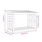 Leñero de madera maciza de pino 108x64,5x77 cm