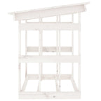 Leñero de madera maciza de pino blanco 108x64,5x77 cm