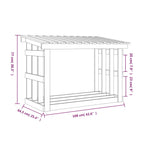 Leñero de madera maciza de pino blanco 108x64,5x77 cm