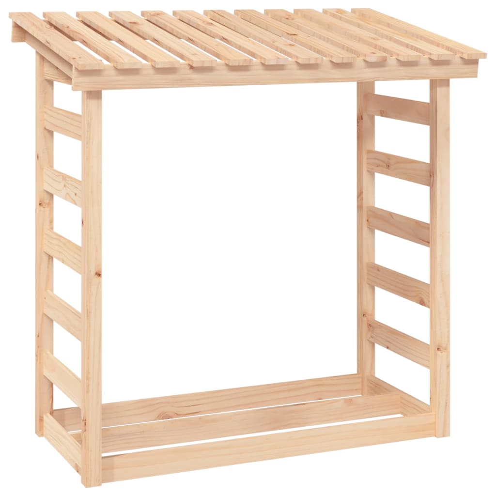Leñero de madera maciza de pino 108x64,5x110 cm