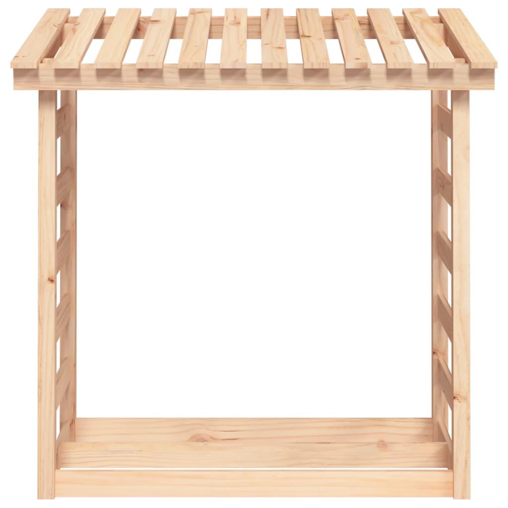 Leñero de madera maciza de pino 108x64,5x110 cm