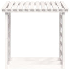 Leñero de madera maciza de pino blanco 108x64,5x110 cm