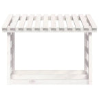 Leñero de madera maciza de pino blanco 108x64,5x78 cm