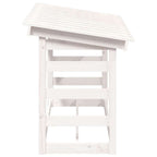 Leñero de madera maciza de pino blanco 108x64,5x78 cm