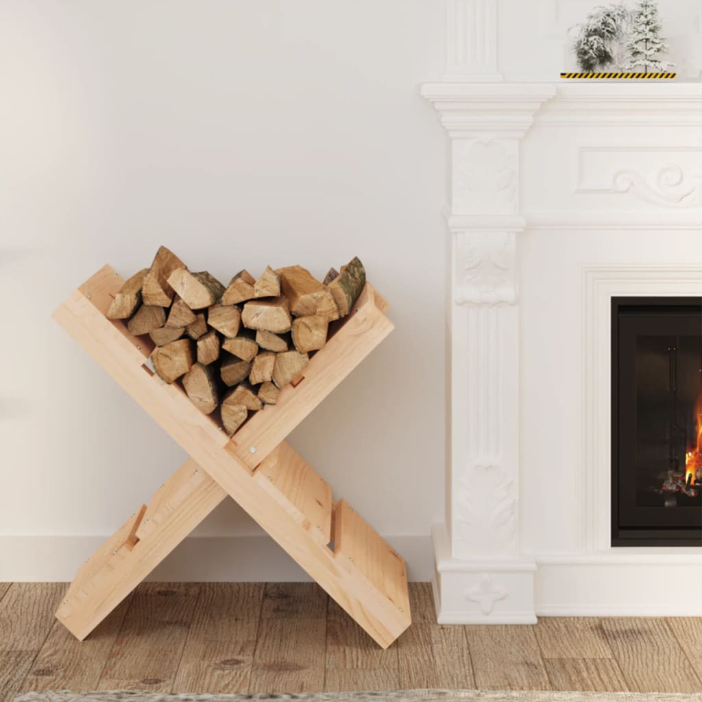 Leñero de madera maciza de pino blanco 108x73x79 cm