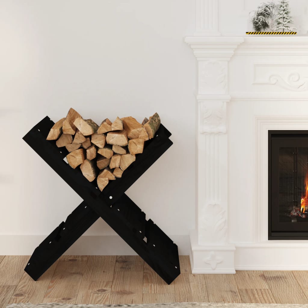 Leñero de madera maciza de pino blanco 108x73x79 cm