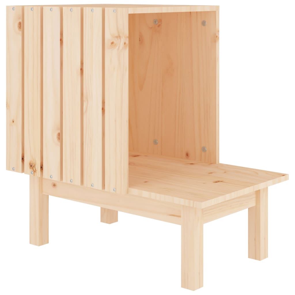 Casa para gatos de madera maciza de pino 60x36x60 cm