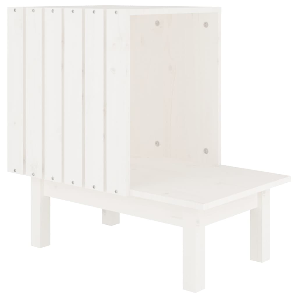Casa para gatos de madera maciza de pino blanco 60x36x60 cm