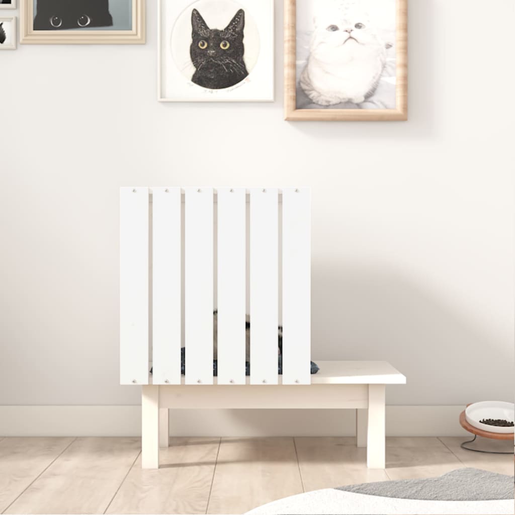 Casa para gatos de madera maciza de pino blanco 60x36x60 cm