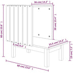 Casa para gatos de madera maciza de pino blanco 60x36x60 cm
