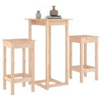 Set de bar 3 piezas madera maciza de pino