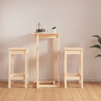 Set de bar 3 piezas madera maciza de pino