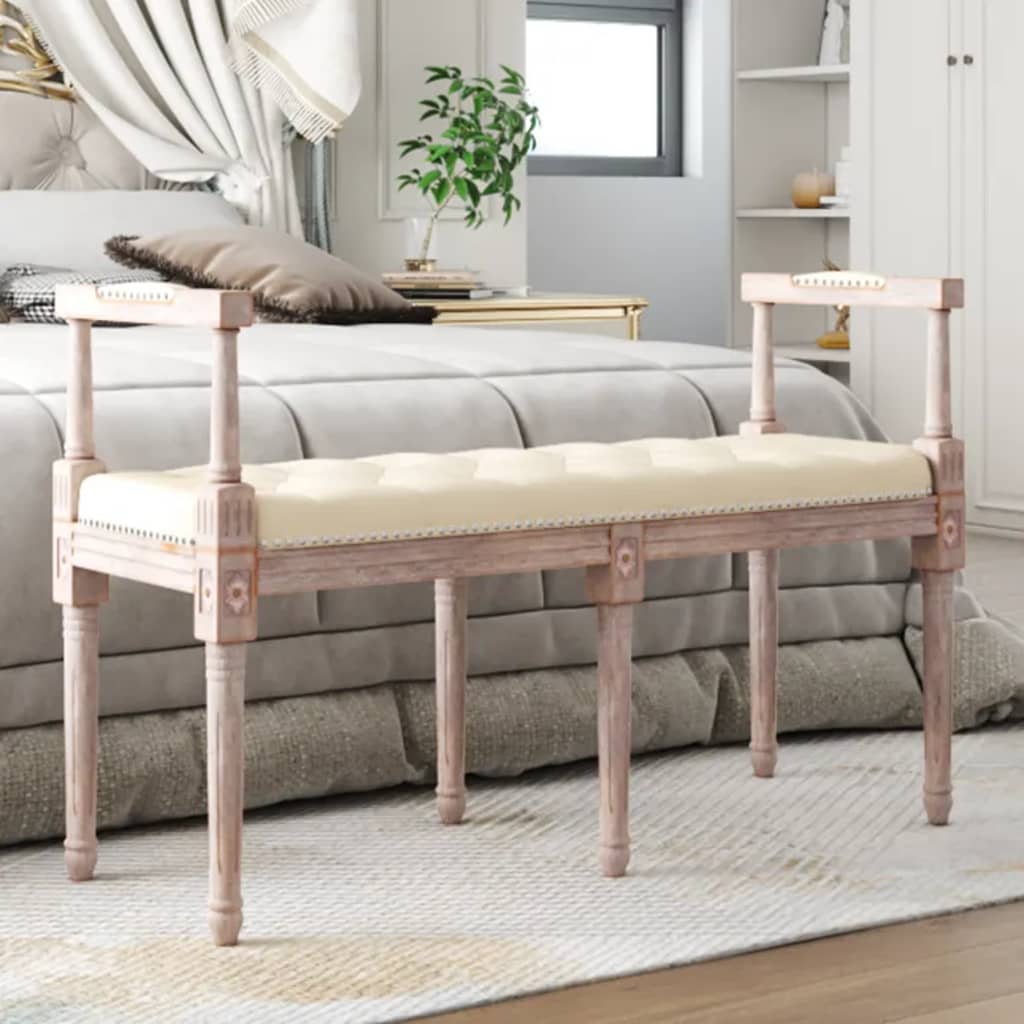 Banco con techo madera maciza de pino blanco 117,5x70x176,5 cm