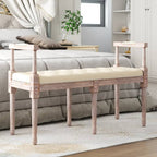 Banco con techo madera maciza de pino blanco 117,5x70x176,5 cm
