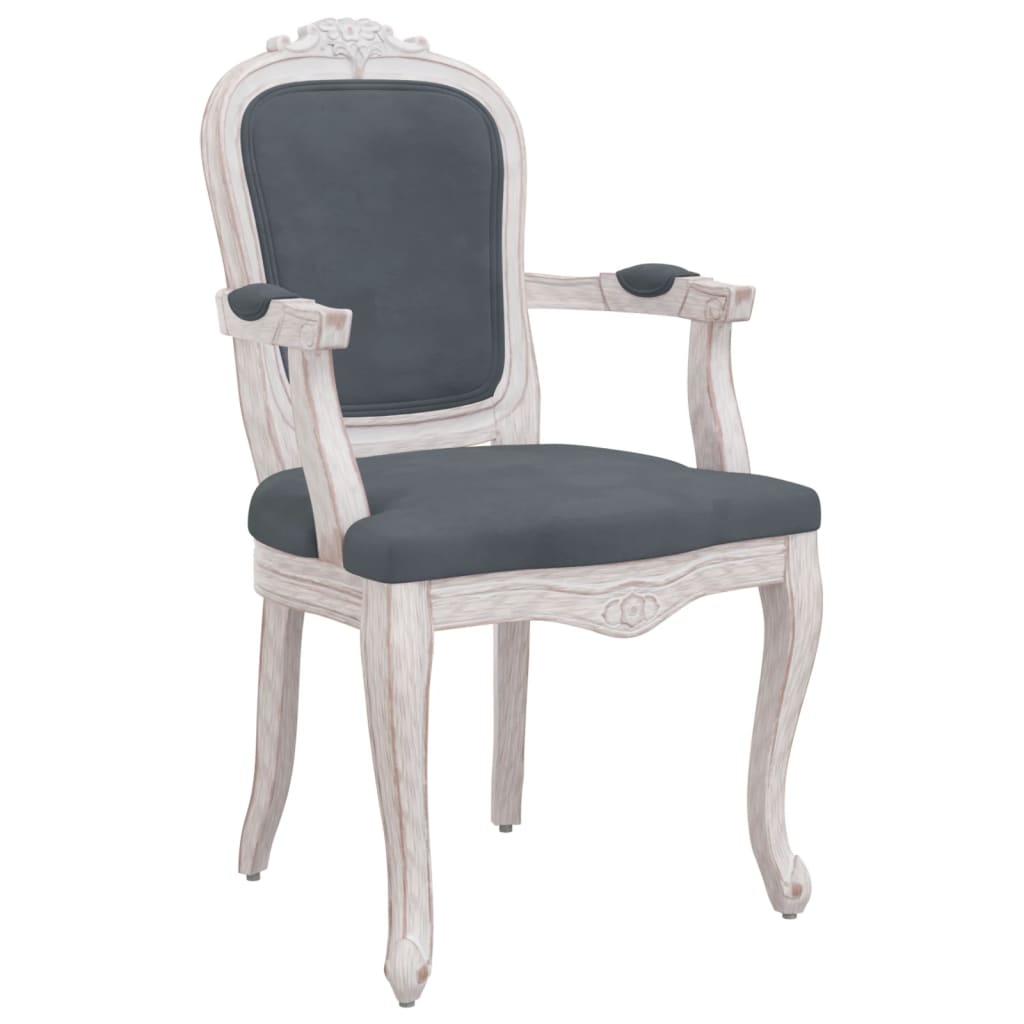 Sillas de comedor 2 uds terciopelo gris oscuro 62x59,5x100,5 cm