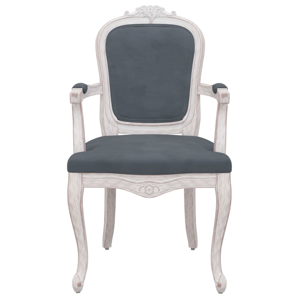 Sillas de comedor 2 uds terciopelo gris oscuro 62x59,5x100,5 cm